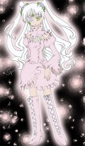 Rating: Safe Score: 0 Tags: 1girl boots dress flower frills hair_ornament image kirakishou knee_boots long_hair long_sleeves pink_dress solo standing thighhighs white_hair User: admin