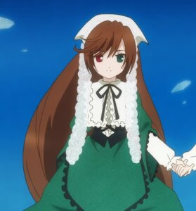 Rating: Safe Score: 0 Tags: 1girl black_ribbon brown_hair dress frills green_dress green_eyes heterochromia image long_hair long_sleeves looking_at_viewer outdoors red_eyes solo standing suiseiseki very_long_hair User: admin