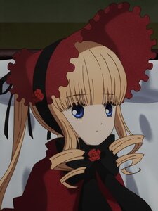Rating: Safe Score: 0 Tags: 1 1girl bangs blonde_hair blue_eyes bonnet bow drill_hair eyebrows_visible_through_hair flower image long_hair looking_at_viewer red_flower red_rose rose shinku sidelocks solo twin_drills User: admin