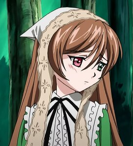 Rating: Safe Score: 0 Tags: 1girl black_ribbon blush brown_hair closed_mouth dress forest frills head_scarf heterochromia image long_hair long_sleeves nature outdoors red_eyes solo suiseiseki tree upper_body User: admin