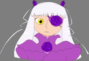 Rating: Safe Score: 0 Tags: 1girl barasuishou expressionless eyepatch flower image long_hair purple_flower purple_rose rose simple_background solo yellow_eyes User: admin