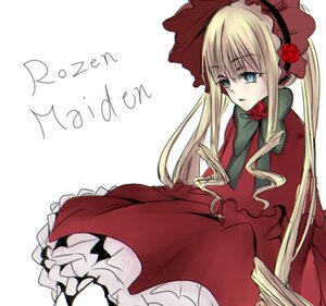 Rating: Safe Score: 0 Tags: 1girl blonde_hair blue_eyes bonnet bow bowtie dress flower frills image long_hair long_sleeves red_dress red_flower red_rose rose shinku solo twintails very_long_hair User: admin