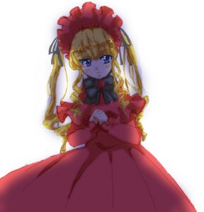 Rating: Safe Score: 0 Tags: 1girl blonde_hair blue_eyes bonnet bow bowtie dress drill_hair flower image long_hair long_sleeves looking_at_viewer red_dress rose shinku simple_background solo twintails white_background User: admin