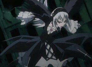 Rating: Safe Score: 0 Tags: 1girl black_dress black_wings detached_collar dress flower frilled_sleeves frills hairband image long_hair long_sleeves rose silver_hair solo suigintou very_long_hair wings User: admin