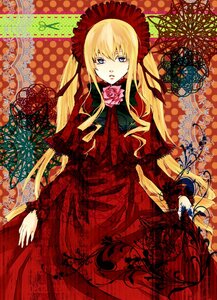 Rating: Safe Score: 0 Tags: 1girl auto_tagged blonde_hair blue_eyes bonnet bow bowtie dress flower frills green_bow image long_hair looking_at_viewer red_dress red_theme rose shinku solo twintails User: admin