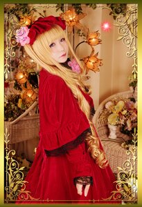 Rating: Safe Score: 0 Tags: 1girl blonde_hair blue_eyes bug butterfly dress flower frame hair_flower insect lips lipstick long_hair looking_at_viewer makeup red_dress rose shinku solo User: admin