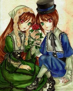 Rating: Safe Score: 0 Tags: 2girls brown_hair dress flower frills green_dress green_eyes hat heterochromia image long_hair long_sleeves looking_at_viewer multiple_girls pair red_eyes rose short_hair siblings sisters souseiseki suiseiseki top_hat twins very_long_hair User: admin