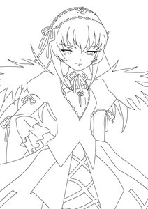 Rating: Safe Score: 0 Tags: 1girl blush dress feathered_wings frills greyscale hairband image long_hair long_sleeves looking_at_viewer monochrome ribbon simple_background solo suigintou very_long_hair white_background wings User: admin