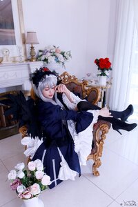 Rating: Safe Score: 0 Tags: 1girl closed_eyes dress flower gothic_lolita high_heels lolita_fashion long_hair rose signature sitting solo suigintou white_hair User: admin