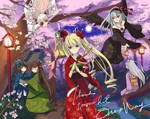 Rating: Safe Score: 0 Tags: 6+girls blonde_hair blue_eyes brown_hair cherry_blossoms dress hair_ornament heterochromia image japanese_clothes kimono long_hair multiple multiple_girls silver_hair tagme tree twintails wings User: admin