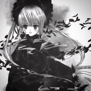 Rating: Safe Score: 0 Tags: 1girl auto_tagged blush dress greyscale hat image long_hair long_sleeves looking_at_viewer monochrome shinku solo twintails User: admin