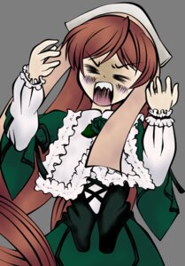 Rating: Safe Score: 0 Tags: 1girl >_< checkered_background closed_eyes corset dress frills green_dress image long_hair long_sleeves open_mouth solo suiseiseki User: admin