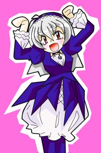 Rating: Safe Score: 0 Tags: 1girl :d arms_up blush dress frills image juliet_sleeves long_sleeves looking_at_viewer open_mouth pink_background puffy_sleeves purple_dress red_eyes simple_background smile solo standing suigintou User: admin