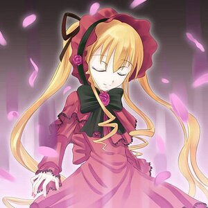 Rating: Safe Score: 0 Tags: 1girl blonde_hair bonnet bow bowtie closed_eyes dress flower image long_hair long_sleeves petals pink_flower red_dress rose shinku solo twintails very_long_hair User: admin