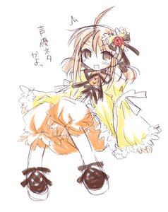 Rating: Safe Score: 0 Tags: 1girl :d ^^^ ahoge black_ribbon bloomers blush brown_eyes brown_hair dress flower full_body hair_flower hair_ornament harmonia hasegawa_chisame image kanaria long_sleeves mahou_sensei_negima! open_mouth ribbon rozen_maiden shimura_yumi smile solo striped translation_request underwear v-shaped_eyebrows vertical_stripes voice_actor_connection white_background User: admin