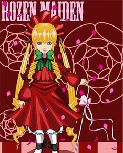 Rating: Safe Score: 0 Tags: 1girl blonde_hair blue_eyes bonnet bow bowtie dress full_body green_bow green_neckwear image long_hair long_sleeves looking_at_viewer pantyhose petals red_dress shinku shoes solo standing twintails very_long_hair white_legwear User: admin