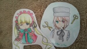 Rating: Safe Score: 0 Tags: 2girls blonde_hair blue_eyes bonnet bow capelet dress flower hat heterochromia image long_hair looking_at_viewer multiple_girls pair pink_hair red_eyes shinku souseiseki traditional_media twintails watercolor_(medium) User: admin