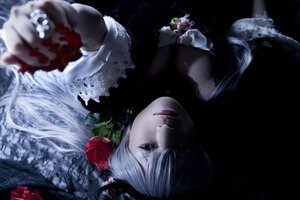 Rating: Safe Score: 0 Tags: 1girl blurry blurry_foreground depth_of_field flower gloves lips long_hair solo suigintou User: admin