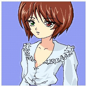 Rating: Safe Score: 0 Tags: 1girl bangs brown_hair collarbone green_eyes halftone halftone_background image long_sleeves looking_at_viewer oekaki polka_dot polka_dot_background red_eyes short_hair solo souseiseki upper_body User: admin