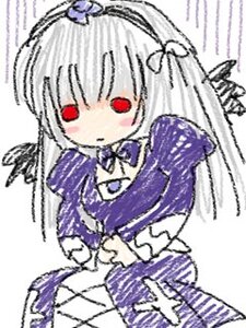 Rating: Safe Score: 0 Tags: 1girl bangs blush chibi dress flower frills hair_ribbon hairband image long_hair long_sleeves red_eyes ribbon solo suigintou very_long_hair white_background wings User: admin