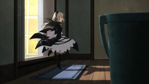 Rating: Safe Score: 0 Tags: 1girl black_dress dress frills gothic_lolita image indoors long_hair long_sleeves piano solo standing suigintou very_long_hair wings User: admin