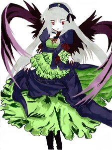 Rating: Safe Score: 0 Tags: 1girl black_wings dress frilled_sleeves frills image long_hair long_sleeves looking_at_viewer puffy_sleeves red_eyes simple_background solo suigintou very_long_hair white_background wings User: admin