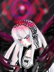 Rating: Safe Score: 0 Tags: 1girl black_dress black_wings blush detached_collar dress frills hairband image lolita_fashion lolita_hairband long_hair long_sleeves looking_at_viewer pink_eyes silver_hair solo suigintou upper_body very_long_hair wings User: admin