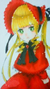 Rating: Safe Score: 0 Tags: 1girl auto_tagged blonde_hair bonnet bow bowtie dress drill_hair frills green_eyes image long_hair long_sleeves looking_at_viewer photo red_dress shinku solo traditional_media twintails very_long_hair User: admin