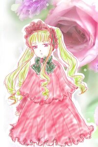 Rating: Safe Score: 0 Tags: 1girl auto_tagged blonde_hair blue_eyes bow bowtie capelet dress flower frills green_bow green_neckwear image long_hair long_sleeves looking_at_viewer shinku solo User: admin