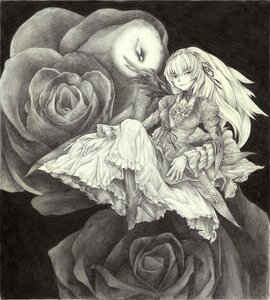 Rating: Safe Score: 0 Tags: 1girl absurdres bad_id bad_pixiv_id boots dress flower frills greyscale hairband highres ikedanegi image long_hair long_sleeves looking_at_viewer millipen_(medium) monochrome pantyhose rose rozen_maiden solo suigintou traditional_media wings yellow_theme User: admin