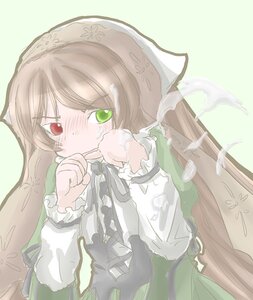 Rating: Safe Score: 0 Tags: 1girl auto_tagged blush brown_hair dress frills green_background green_dress green_eyes heterochromia image long_hair long_sleeves looking_at_viewer red_eyes ribbon simple_background solo suiseiseki tears very_long_hair User: admin