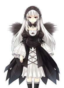Rating: Safe Score: 0 Tags: 1girl >:( black_dress black_legwear black_wings closed_mouth commentary_request detached_collar dress expressionless frills frown gothic_lolita hairband image juliet_sleeves lolita_fashion lolita_hairband long_hair long_sleeves looking_at_viewer puffy_sleeves red_eyes ribbon rozen_maiden silver_hair simple_background solo standing suigintou tousen v-shaped_eyebrows very_long_hair white_background wings User: admin