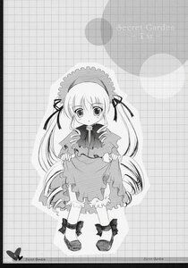 Rating: Safe Score: 0 Tags: 1girl argyle_background blush bow bowtie chain-link_fence checkered_background dress full_body greyscale hat image lolita_fashion long_hair long_sleeves looking_at_viewer monochrome open_mouth ribbon shinku shoes solo standing tile_floor tiles twintails very_long_hair User: admin