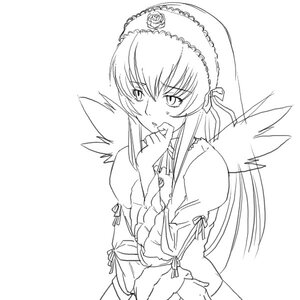 Rating: Safe Score: 0 Tags: 1girl blush dress eyebrows_visible_through_hair feathered_wings frills greyscale hairband image lolita_hairband long_hair long_sleeves looking_at_viewer monochrome simple_background solo suigintou upper_body white_background wings User: admin