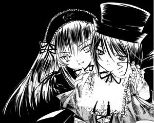 Rating: Safe Score: 0 Tags: 2girls blush dress frills greyscale hairband hat image long_hair long_sleeves looking_at_viewer monochrome multiple_girls pair siblings simple_background sisters smile souseiseki suigintou twins upper_body User: admin