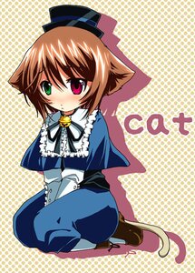 Rating: Safe Score: 0 Tags: 1girl animal_ears bell blue_dress blush brown_hair capelet cat_ears cat_tail collar dress frills green_eyes halftone halftone_background hat heterochromia image long_sleeves looking_at_viewer mai_(maittingu) neck_bell pantyhose polka_dot polka_dot_background polka_dot_dress red_eyes rozen_maiden short_hair solo souseiseki tail top_hat User: admin