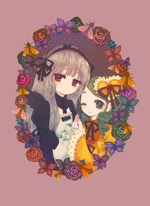 Rating: Safe Score: 0 Tags: 2girls blue_butterfly bug butterfly flower green_hair hair_ornament hat image insect kanaria long_hair looking_at_viewer multiple_girls one_eye_closed pair red_eyes ribbon rose smile suigintou User: admin