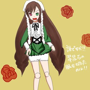 Rating: Safe Score: 0 Tags: 1girl bloomers brown_hair dress flower green_dress green_eyes head_scarf heterochromia image long_hair long_sleeves open_mouth red_eyes red_flower red_rose rose simple_background solo suiseiseki underwear very_long_hair yellow_background User: admin