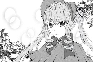 Rating: Safe Score: 0 Tags: 2girls bonnet bow dress drill_hair flower greyscale image long_hair looking_at_viewer monochrome multiple_girls ribbon rose shinku solo suigintou twin_drills twintails upper_body User: admin