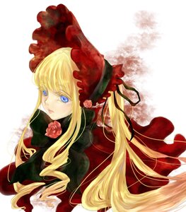 Rating: Safe Score: 0 Tags: 1girl blonde_hair blue_eyes bonnet bow flower image long_hair looking_at_viewer pink_flower pink_rose red_flower red_rose rose shinku simple_background solo twintails upper_body white_background User: admin