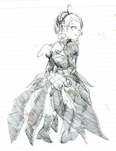 Rating: Safe Score: 0 Tags: 1girl ahoge costume_switch dress frills image long_sleeves monochrome puffy_sleeves short_hair solo standing wings User: admin