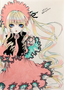 Rating: Safe Score: 0 Tags: 1girl blonde_hair blue_eyes bonnet bug butterfly dated dress drill_hair flower image insect long_hair long_sleeves looking_at_viewer photo pink_flower pink_rose red_dress rose shinku simple_background solo traditional_media twin_drills twintails very_long_hair User: admin