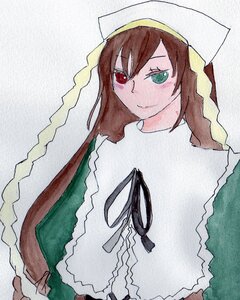 Rating: Safe Score: 0 Tags: 1girl auto_tagged braid brown_hair closed_mouth green_eyes head_scarf heterochromia image long_hair looking_at_viewer marker_(medium) red_eyes simple_background smile solo suiseiseki traditional_media twin_braids watercolor_(medium) white_background User: admin
