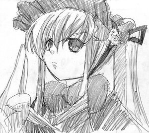 Rating: Safe Score: 0 Tags: 1girl flower greyscale hair_flower image looking_at_viewer monochrome shinku simple_background sketch solo upper_body white_background User: admin