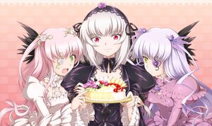 Rating: Safe Score: 0 Tags: 3girls barasuishou cake commentary_request detached_collar dress eyepatch flower food frills fruit green_eyes hair_flower hair_ornament hairband image kirakishou laplace_no_ma lolita_hairband long_hair long_sleeves looking_at_viewer mtyy multiple multiple_girls open_mouth photoshop_(medium) pink_eyes puffy_sleeves purple_hair red_eyes ribbon rozen_maiden silver_hair smile suigintou tagme two_side_up wings yellow_eyes User: admin