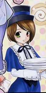 Rating: Safe Score: 0 Tags: 1girl bangs blue_dress blush brown_hair dress frills green_eyes hat heterochromia long_sleeves looking_at_viewer red_eyes ribbon short_hair smile souseiseki suiseiseki top_hat User: admin