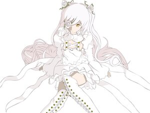 Rating: Safe Score: 0 Tags: 1girl boots dress flower hair_flower image kirakishou knee_boots long_hair rose sitting solo striped thigh_boots thighhighs vertical-striped_legwear vertical_stripes very_long_hair white_flower white_hair white_rose yellow_eyes User: admin