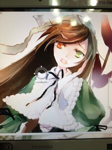 Rating: Safe Score: 0 Tags: 1girl bangs brown_hair dress frills green_dress heterochromia image long_hair long_sleeves looking_at_viewer neck_ribbon open_mouth photo red_eyes ribbon solo suiseiseki upper_body User: admin