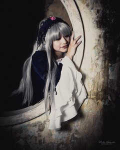 Rating: Safe Score: 0 Tags: 1girl bangs closed_eyes closed_mouth dress lips long_hair long_sleeves photo signature solo suigintou upper_body very_long_hair User: admin