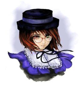 Rating: Safe Score: 0 Tags: 1girl bad_id bad_pixiv_id bangs bespectacled blue_dress brown_hair closed_mouth doll glasses green_eyes hat heterochromia image looking_at_viewer portrait red_eyes ribbon rozen_maiden semi-rimless_eyewear short_hair simple_background smile solo souseiseki upper_body white_background yamabuki_ryuu User: admin